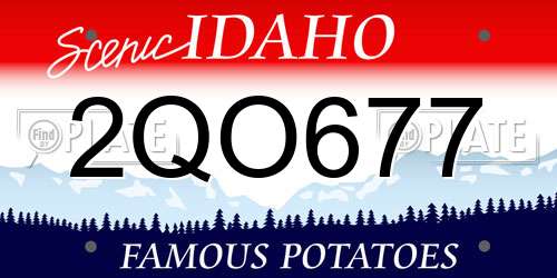 2QO677 Idaho License Plate