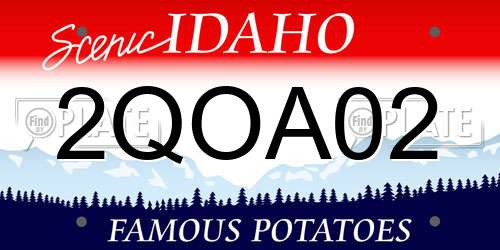 2QOA02 Idaho License Plate
