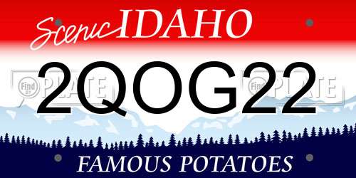 2QOG22 Idaho License Plate