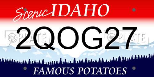 2QOG27 Idaho License Plate