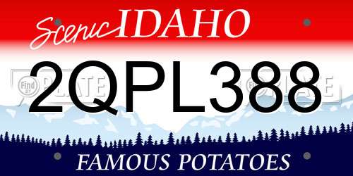 2QPL388 Idaho License Plate