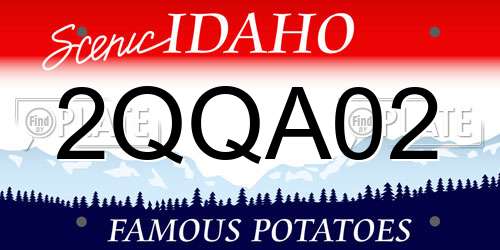 2QQA02 Idaho License Plate