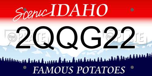 2QQG22 Idaho License Plate