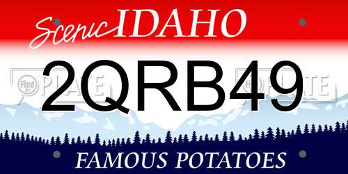 2QRB49 Idaho License Plate