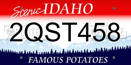 2QST458 Idaho License Plate