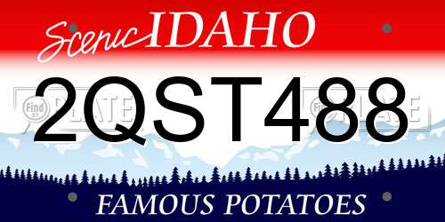 2QST488 Idaho License Plate