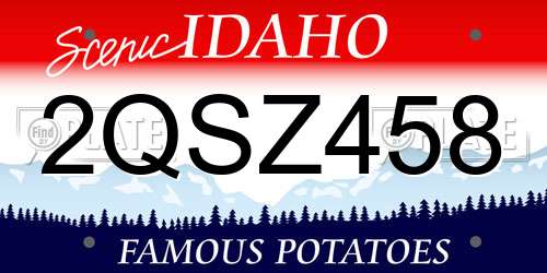 2QSZ458 Idaho License Plate