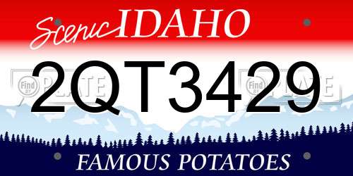 2QT3429 Idaho License Plate
