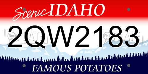2QW2183 Idaho License Plate
