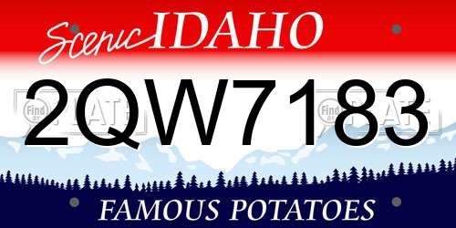 2QW7183 Idaho License Plate