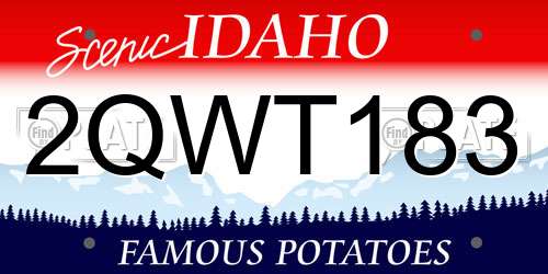 2QWT183 Idaho License Plate