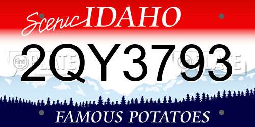 2QY3793 Idaho License Plate
