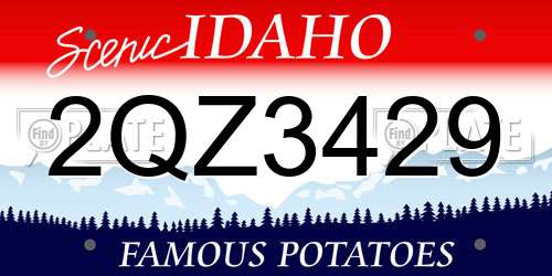 2QZ3429 Idaho License Plate