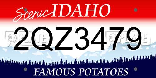 2QZ3479 Idaho License Plate