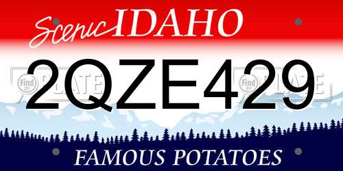 2QZE429 Idaho License Plate