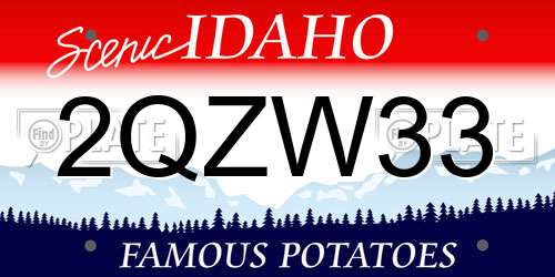 2QZW33 Idaho License Plate