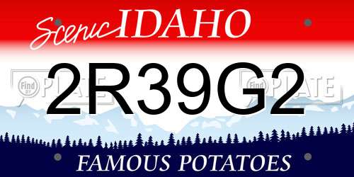 2R39G2 Idaho License Plate
