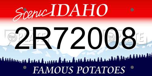 2R72008 Idaho License Plate