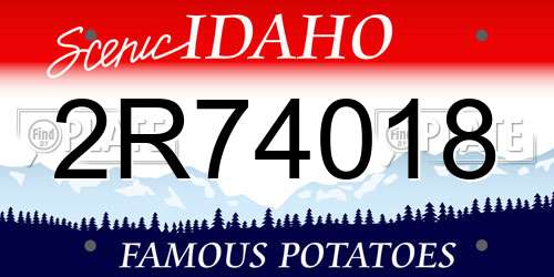 2R74018 Idaho License Plate