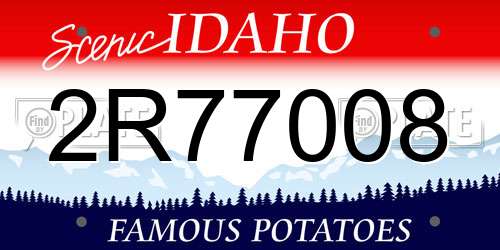 2R77008 Idaho License Plate