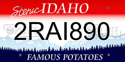 2RAI890 Idaho License Plate