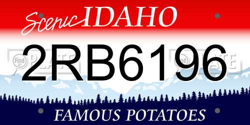 2RB6196 Idaho License Plate