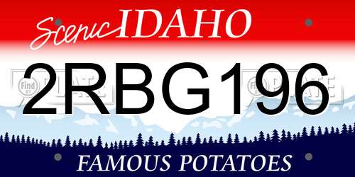 2RBG196 Idaho License Plate