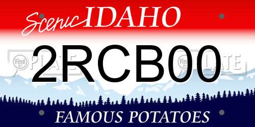 2RCB00 Idaho License Plate