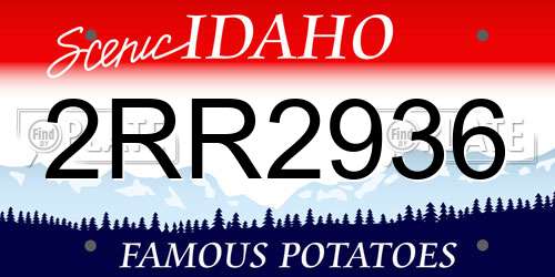 2RR2936 Idaho License Plate