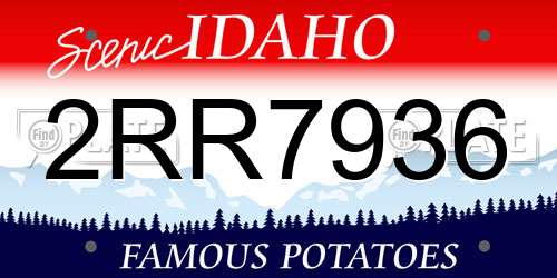 2RR7936 Idaho License Plate