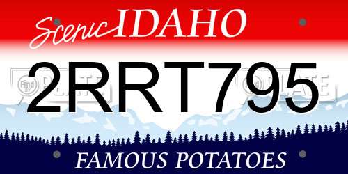 2RRT795 Idaho License Plate