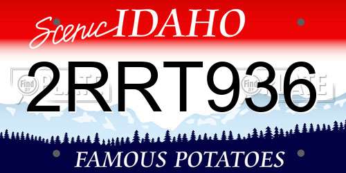 2RRT936 Idaho License Plate