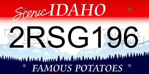 2RSG196 Idaho License Plate