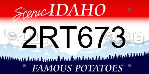 2RT673 Idaho License Plate