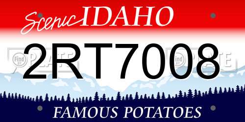2RT7008 Idaho License Plate
