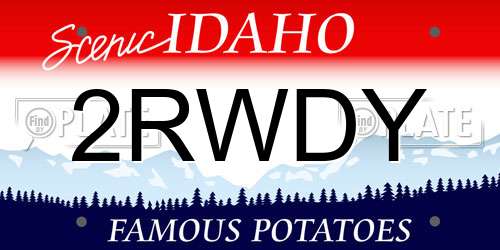 2RWDY Idaho License Plate