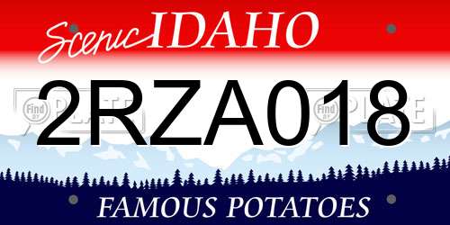 2RZA018 Idaho License Plate