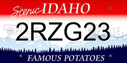 2RZG23 Idaho License Plate