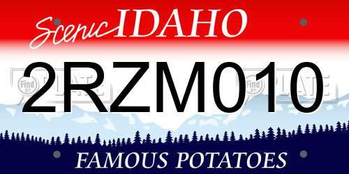 2RZM010 Idaho License Plate