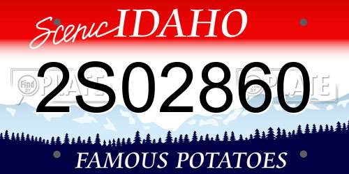 2S02860 Idaho License Plate