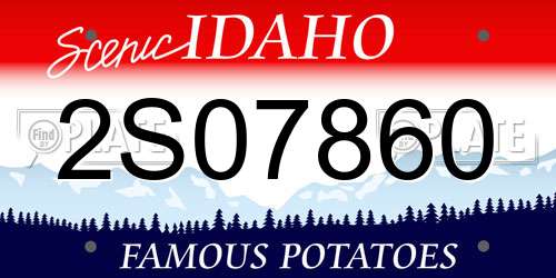 2S07860 Idaho License Plate