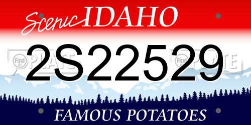 2S22529 Idaho License Plate