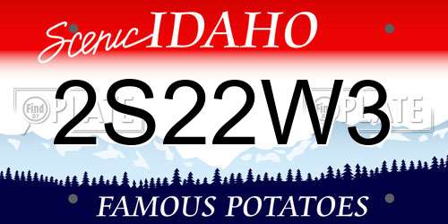 2S22W3 Idaho License Plate