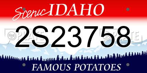 2S23758 Idaho License Plate