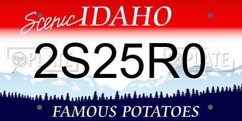 2S25R0 Idaho License Plate