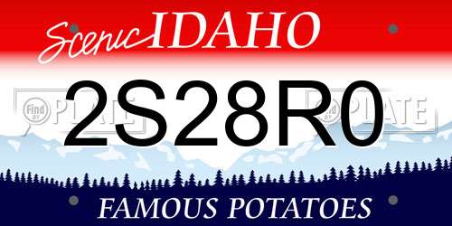 2S28R0 Idaho License Plate