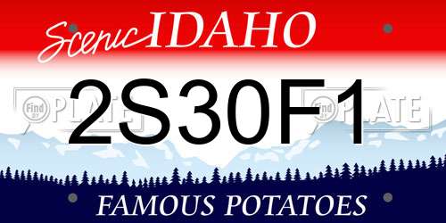 2S30F1 Idaho License Plate