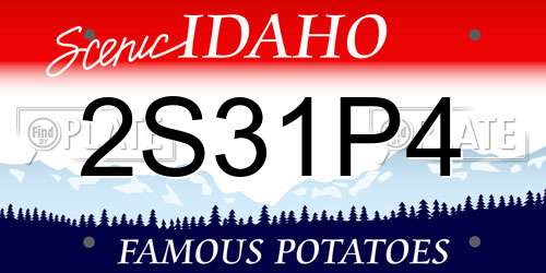 2S31P4 Idaho License Plate