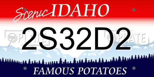 2S32D2 Idaho License Plate
