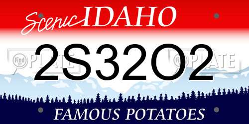 2S32O2 Idaho License Plate
